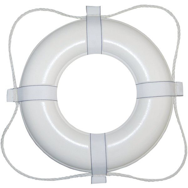 Taylor Taylor Vinyl Coated Foam Life Ring, 20" White w/White Rope, 6/case 360